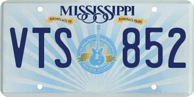 MS license plate VTS852