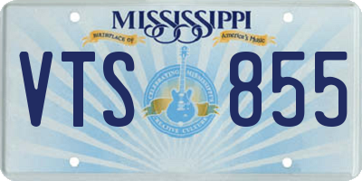 MS license plate VTS855