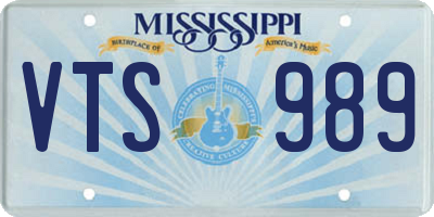 MS license plate VTS989