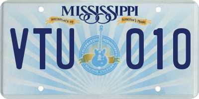 MS license plate VTU010