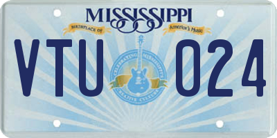 MS license plate VTU024