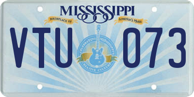 MS license plate VTU073