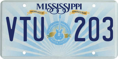 MS license plate VTU203