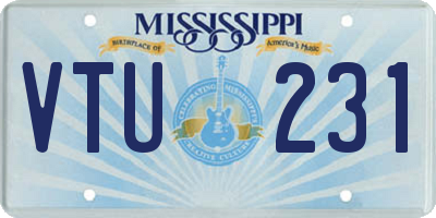 MS license plate VTU231