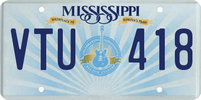 MS license plate VTU418
