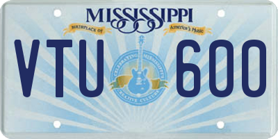 MS license plate VTU600