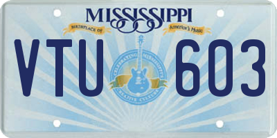 MS license plate VTU603