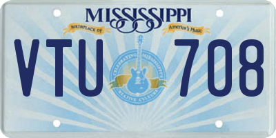 MS license plate VTU708