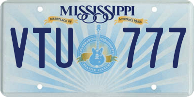 MS license plate VTU777