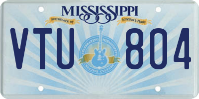 MS license plate VTU804