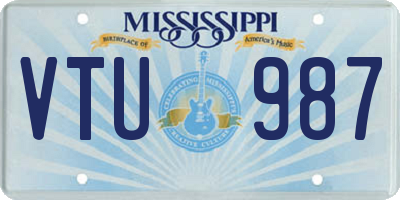 MS license plate VTU987