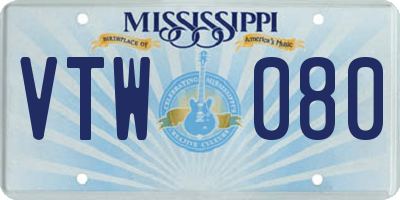 MS license plate VTW080