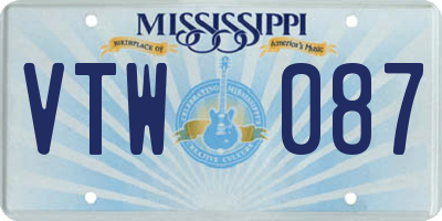 MS license plate VTW087