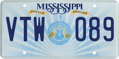 MS license plate VTW089