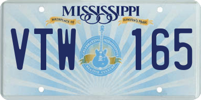 MS license plate VTW165