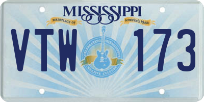 MS license plate VTW173