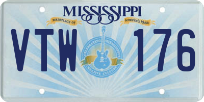 MS license plate VTW176