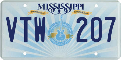 MS license plate VTW207