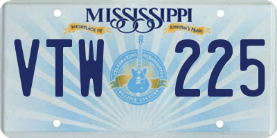 MS license plate VTW225