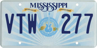 MS license plate VTW277