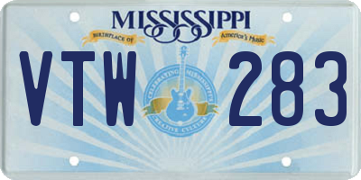 MS license plate VTW283