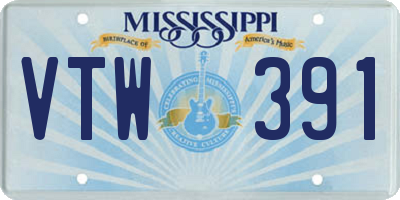 MS license plate VTW391
