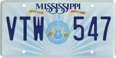MS license plate VTW547