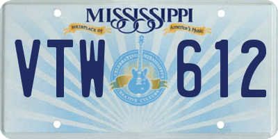 MS license plate VTW612