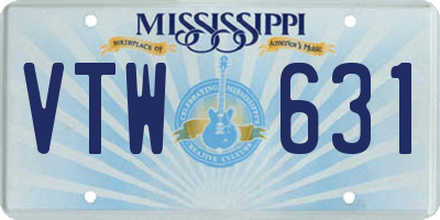 MS license plate VTW631