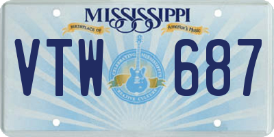 MS license plate VTW687