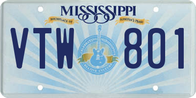 MS license plate VTW801