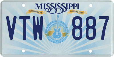 MS license plate VTW887