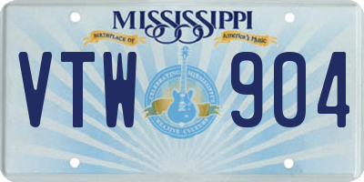 MS license plate VTW904