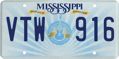 MS license plate VTW916