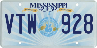 MS license plate VTW928