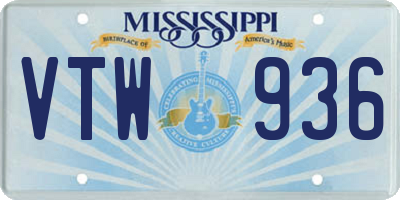 MS license plate VTW936