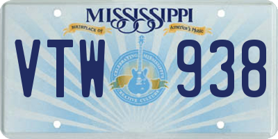 MS license plate VTW938