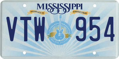 MS license plate VTW954
