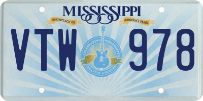 MS license plate VTW978