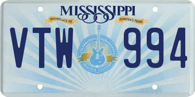 MS license plate VTW994