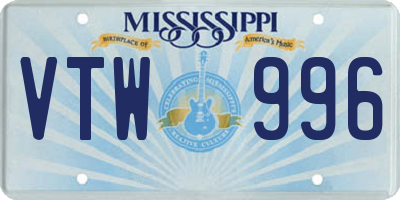 MS license plate VTW996
