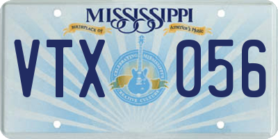MS license plate VTX056