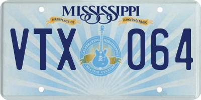 MS license plate VTX064