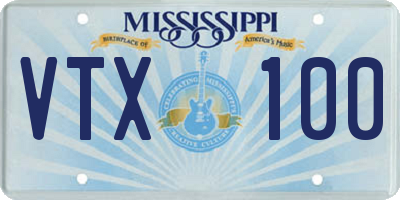 MS license plate VTX100