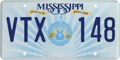 MS license plate VTX148