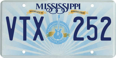 MS license plate VTX252