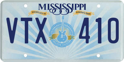MS license plate VTX410
