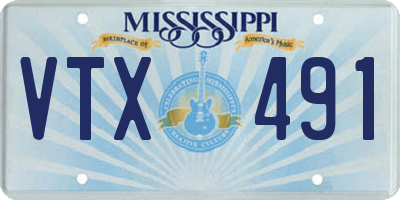 MS license plate VTX491