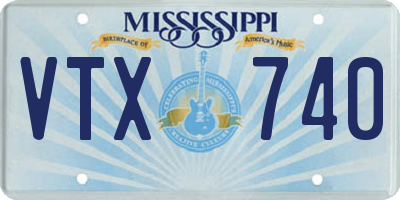 MS license plate VTX740