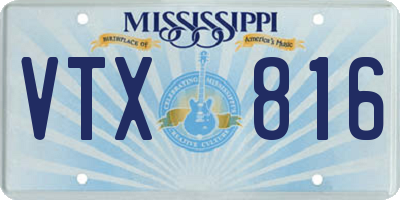MS license plate VTX816